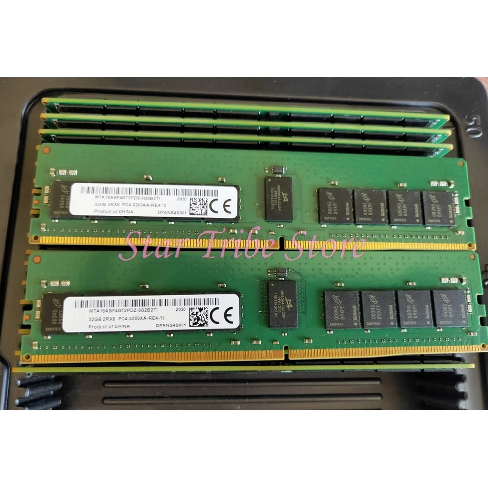 1Pcs MTA18ASF4G72PDZ-3G2B2 32G 32GB 2RX8 PC4-3200AA DDR4 3200 ECC REG Server Memory
