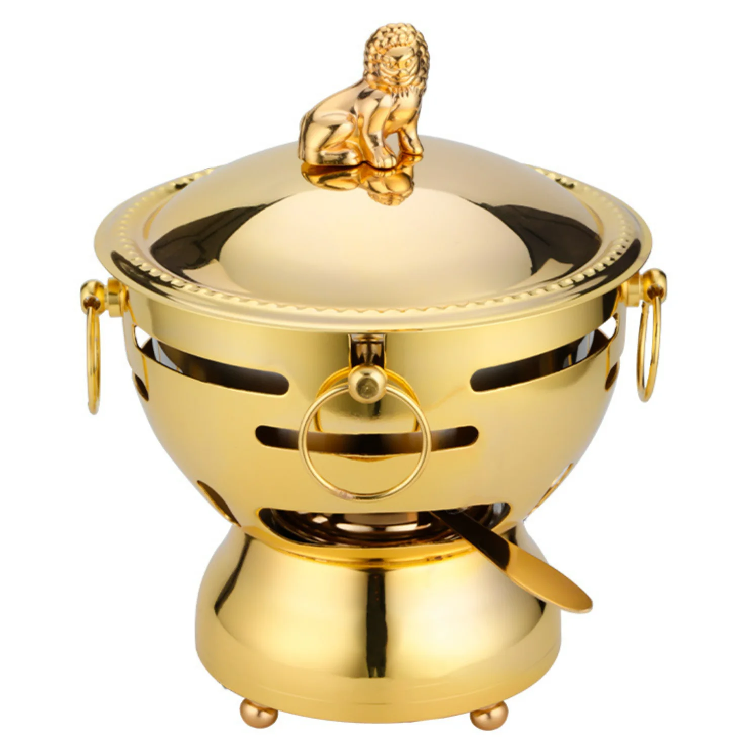 Deluxe Stainless Steel Single Hot Pot Buffet/Mini Hot Pot with Alcohol Burner