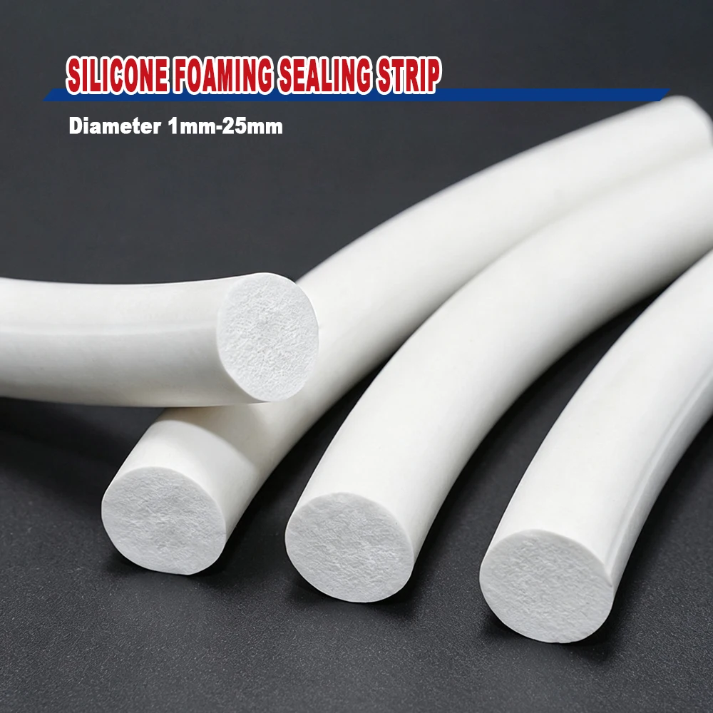 1-10meters Silicone Rubber Sponge Strip Round White Foamed Backer Rod Seal Strips  Foaming Cord Diameter 1mm - 25mm