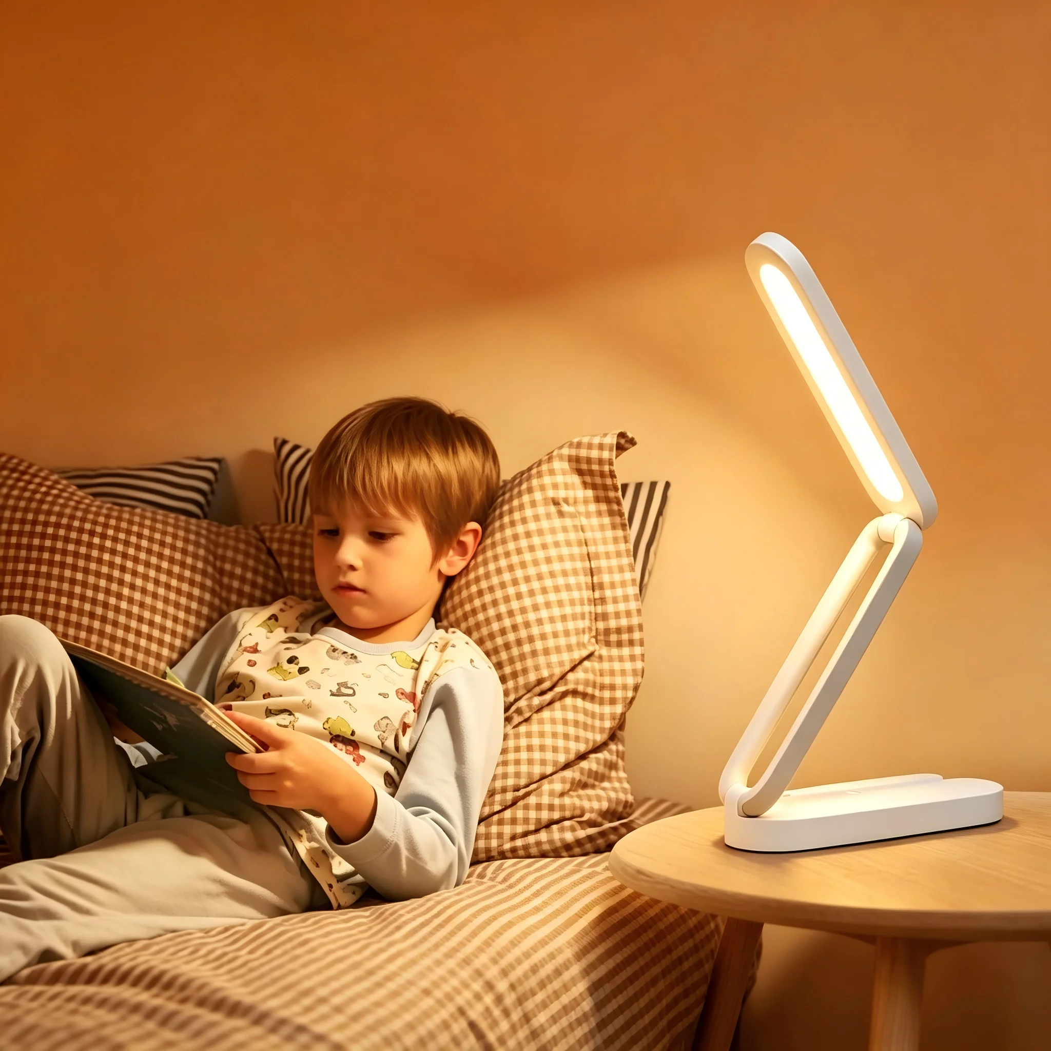 LED Folding Eye‑Caring Desk Lamp, Large‑Capacity Battery USB Rechargeable, 3‑Level Brightness Adjustable, Compact Wireless Reading Lamp for Home & Office