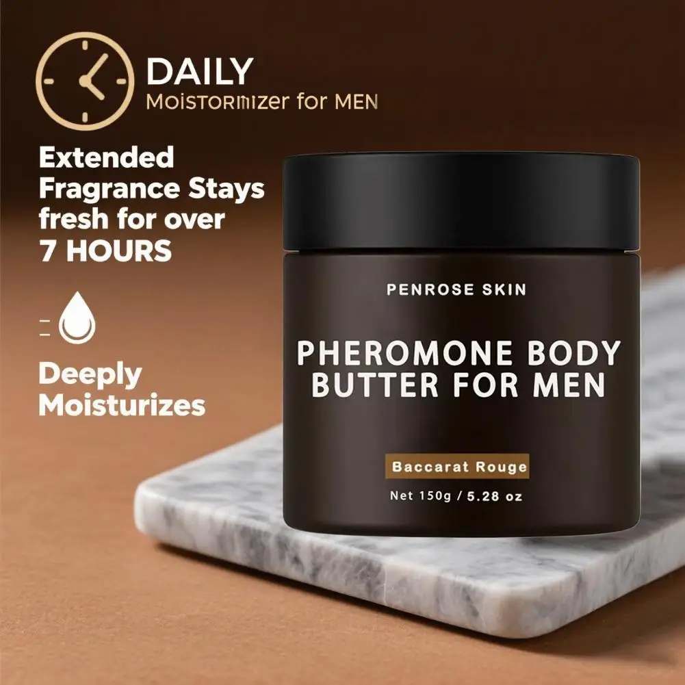 150g Cologne Men Moisturizer PENROSE SKIN Pheromone Body Butter For Men Baccarat Rouge 100% Natural Lasting Aromatic Body Lotion