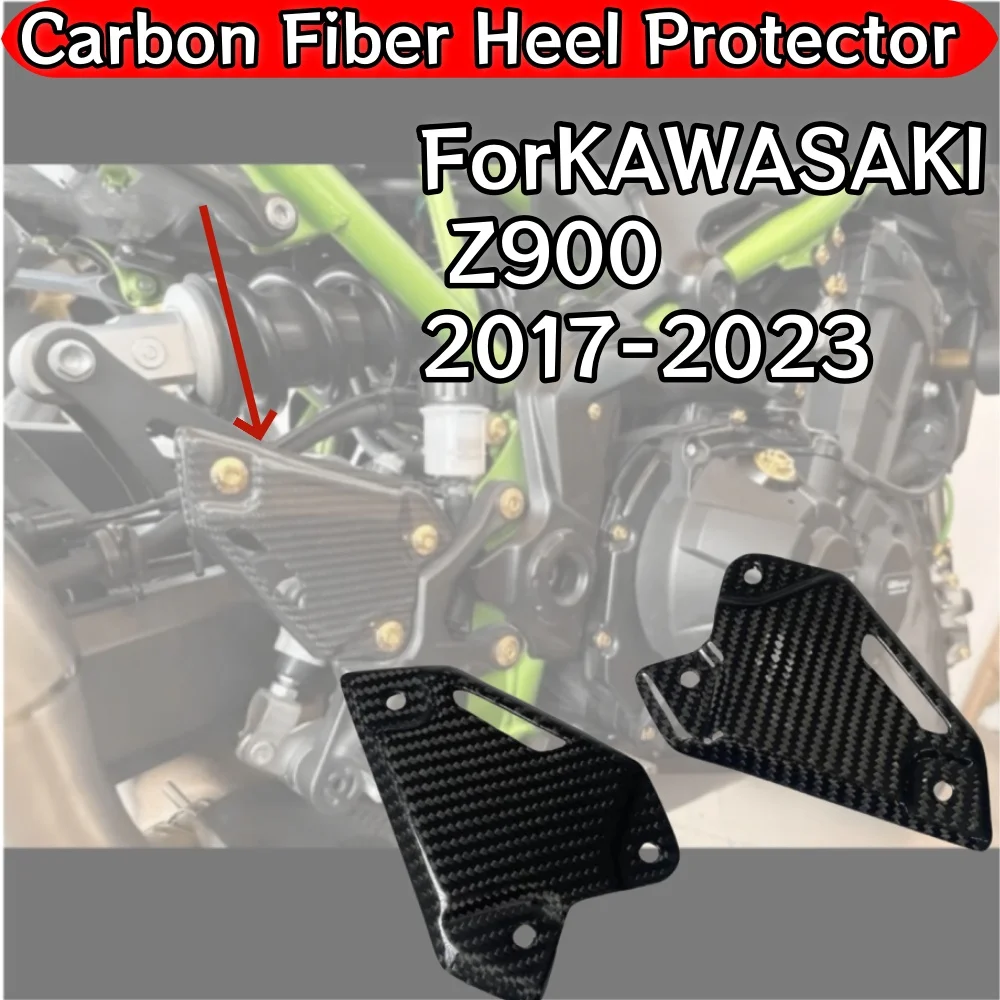 

Carbon Fiber Motorcycle Accessories Footrest Heel Guard Cover For KAWASAKI Z900 2017-2023 Rearsets Foot Rest Peg Protector