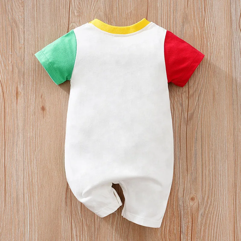 Newborn Baby boy romper Red and blue car print short sleeve Infant Cotton Clothes Jumpsuit high quality For Toddler Outfits