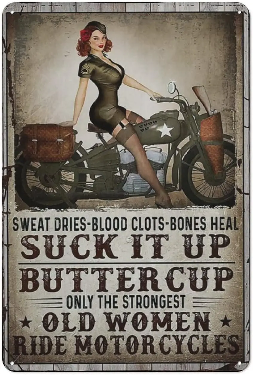 Sweet Dries Blood Clots Bones Heal Suck It Up Butter Cup Only The Strongest Old Women Ride Motorcycles Poster,Gift to Parents,Me