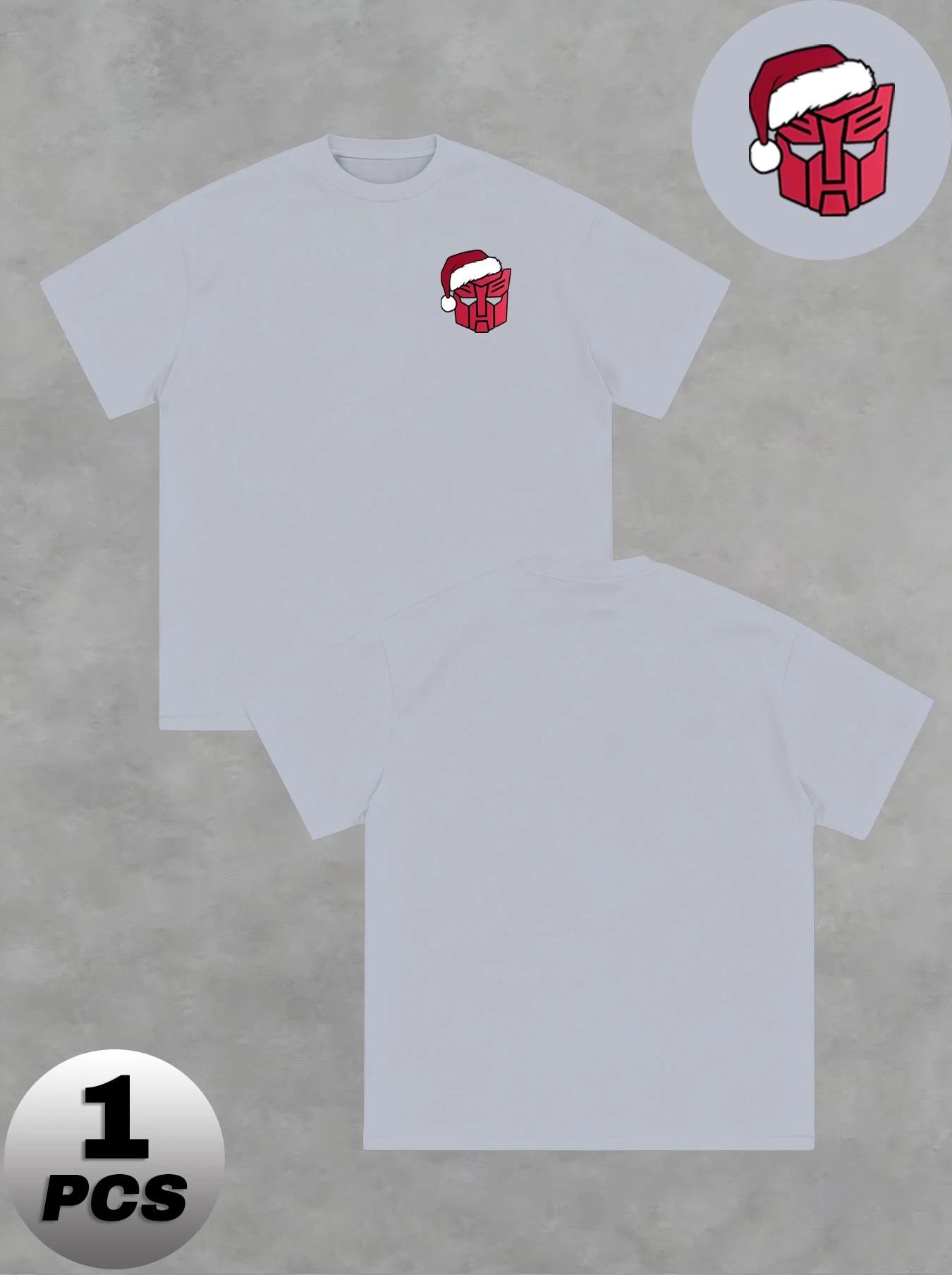 Transformers Christmas Boppy T-shirt imprimé logo rouge – Haut décontracté à manches courtes tendance pour homme, cadeau parfait pour petit ami