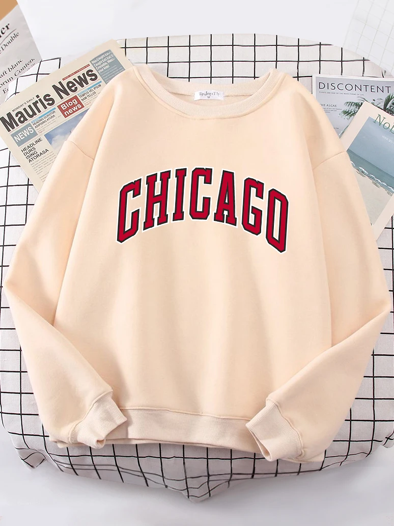 American City Chicago Hoodies Women simple S-XXL Hoodie Loose Street High Quality Sweatshirt hip hop Casual Warm Tops Female