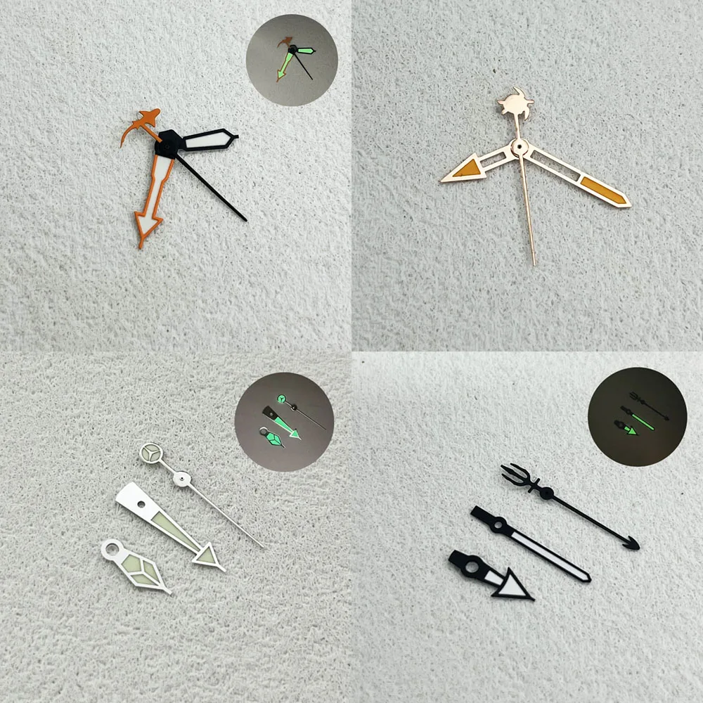 New NH35 Hands 8*12*12.5mm Green Luminous Hands for NH35/NH38/NH70 Movement Turtle Dolphin Mermaid Crab Second Hands Watchmods