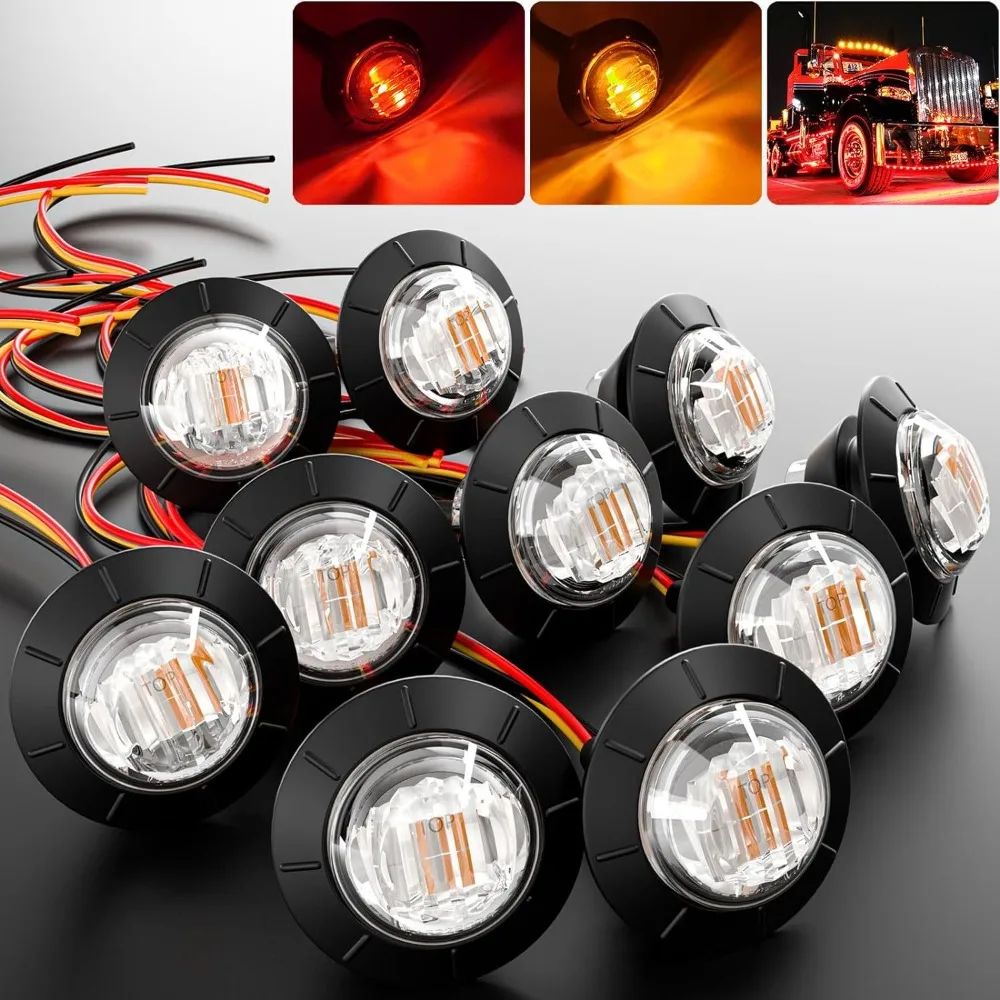 

12V Taillights Motorcycle Brake Signal Lights LED Side Marker Lamps Position Clearance Rear Indicator Trailer Truck Accessories