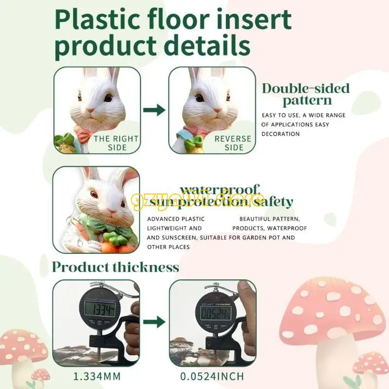 K3KD 2PCS الإبداعية Rabbit Garden Stake مقاوم للماء Sign Sign Sign