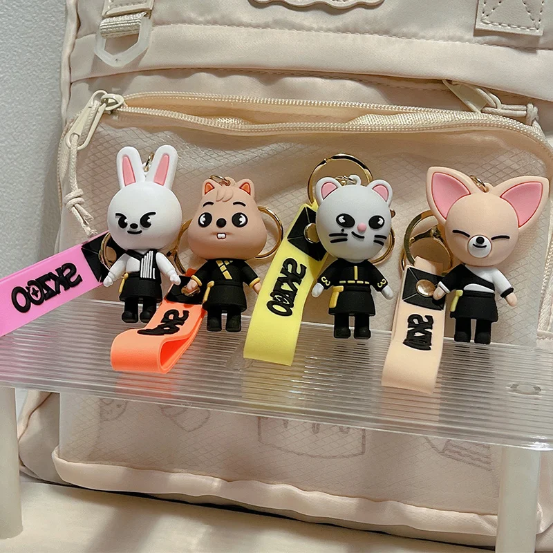 

Skzoo Cartoon Figure Keychain Cute Doll Backpack Car Key Pendant Peripheral Products Bag Pendants Accessories Fans Merch Gift