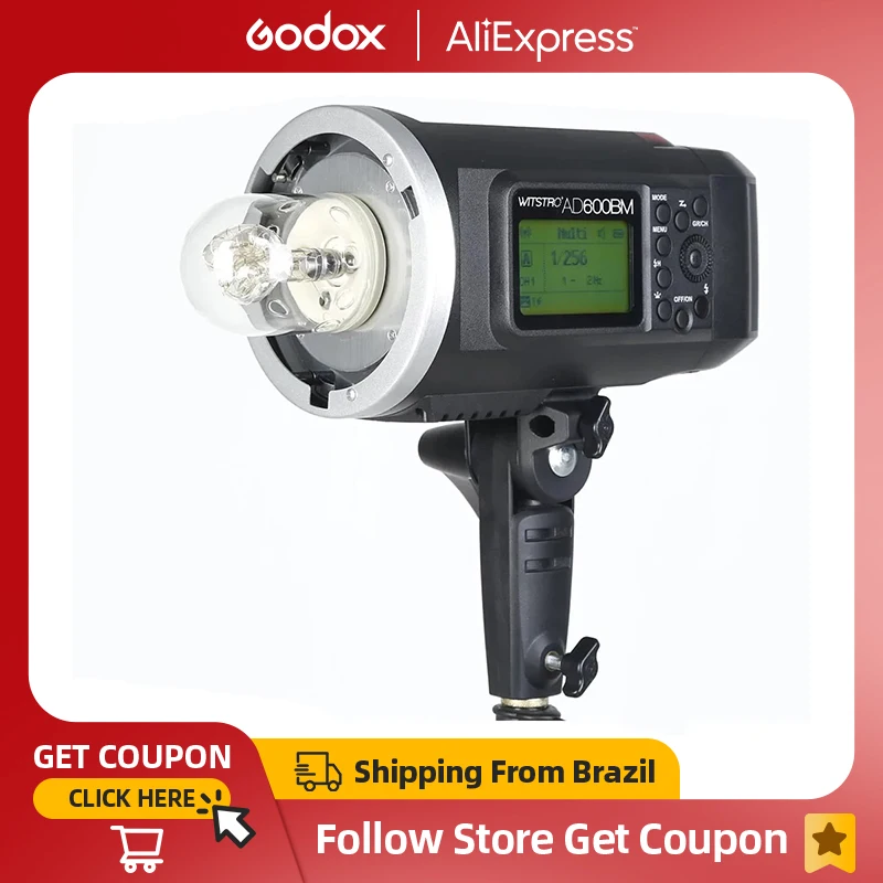 【Do Brasil】Godox 600Ws GN87 AD600BM Bowens Mount High Speed Sync Outdoor Flash Strobe Light with 2.4G Wireless X System, 8700mAh