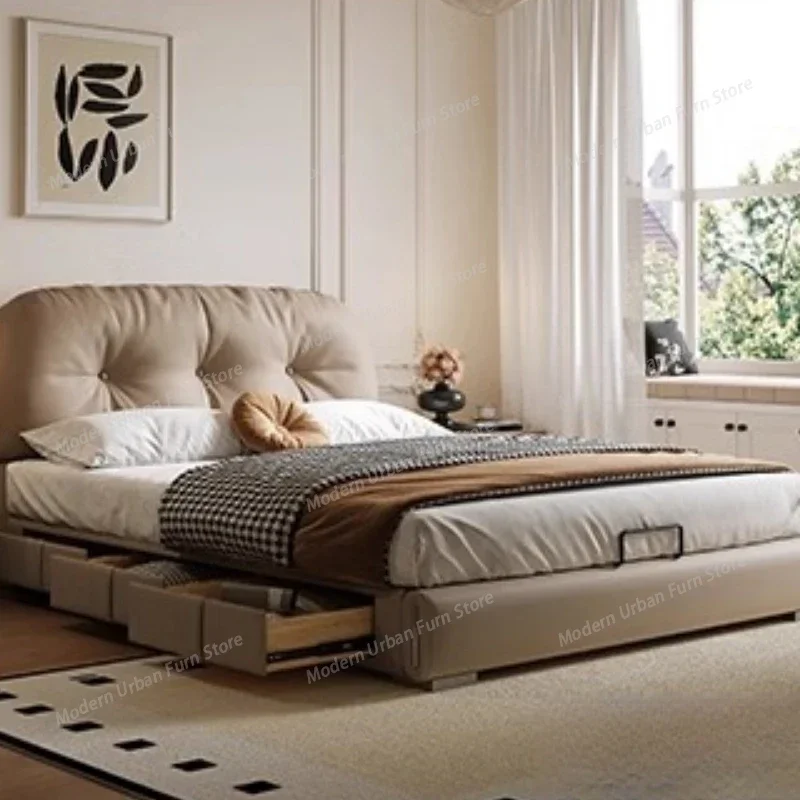 Princess Reading Beds European Nordic Aesthetics Safe Minimalist Beds Design Fashionable Comfortable Wood Muebles Furniture