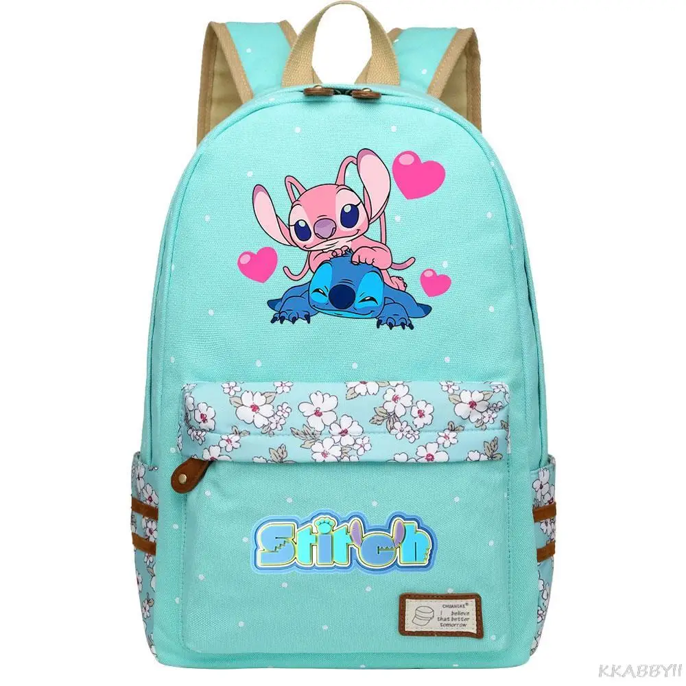 Disney Stitch School Bag Canvas Backpack Shoulder Bag Laptop Sports Mochilas Birthday Gift