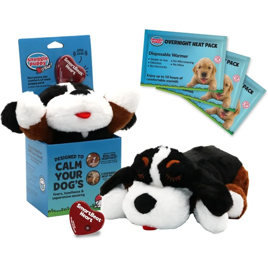 Snuggle filhote de cachorro mais brinquedos para cães 3 pacotes de calor movimento ativado realfeel batimento cardíaco brinquedos para cachorros ajuda calmante brinquedo de conforto para cães comportamental