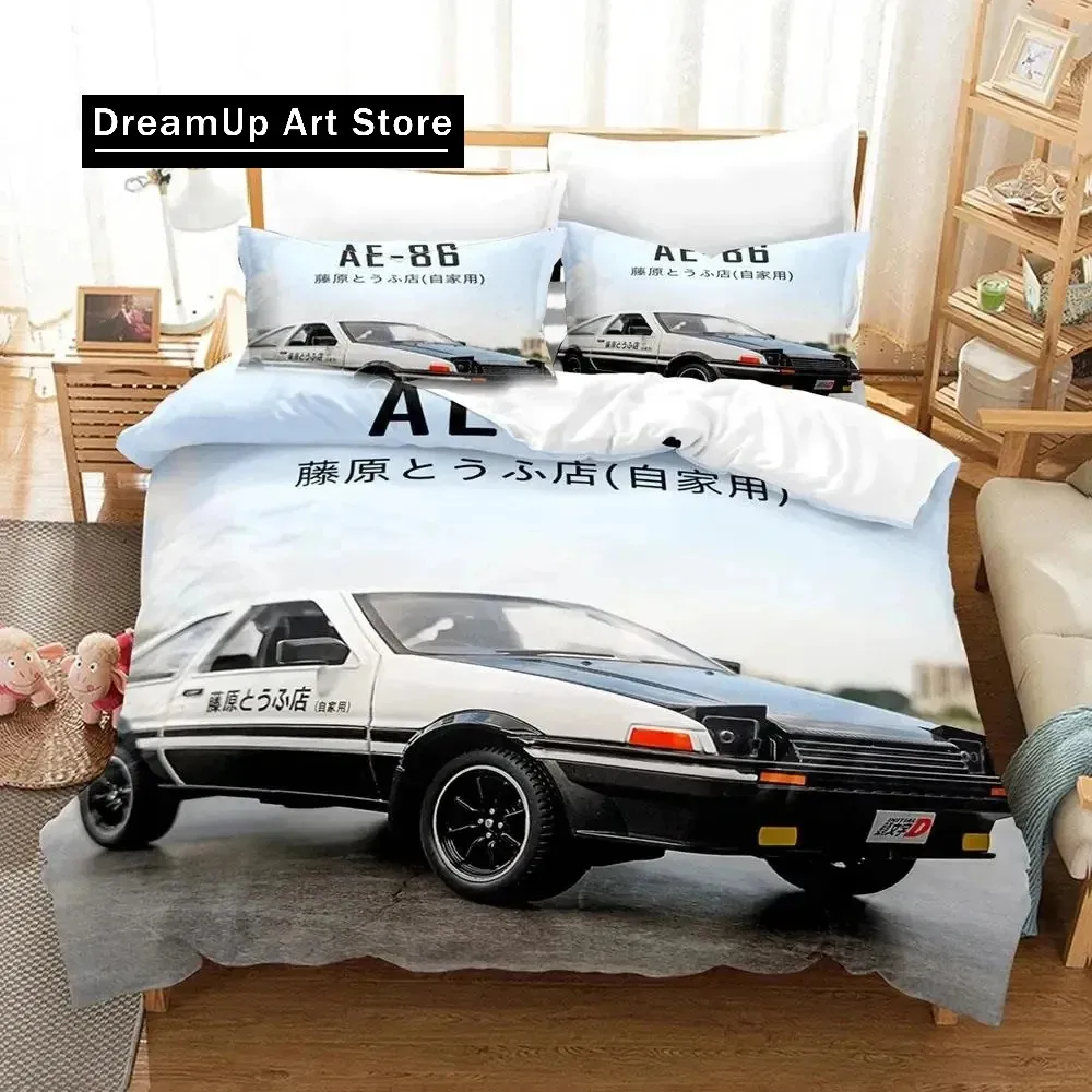 3D Print Initial D AE86 Bedding Set Duvet Cover Bed Set Quilt Cover Pillowcase Comforter king Queen Size Boys Adult Bedding Set