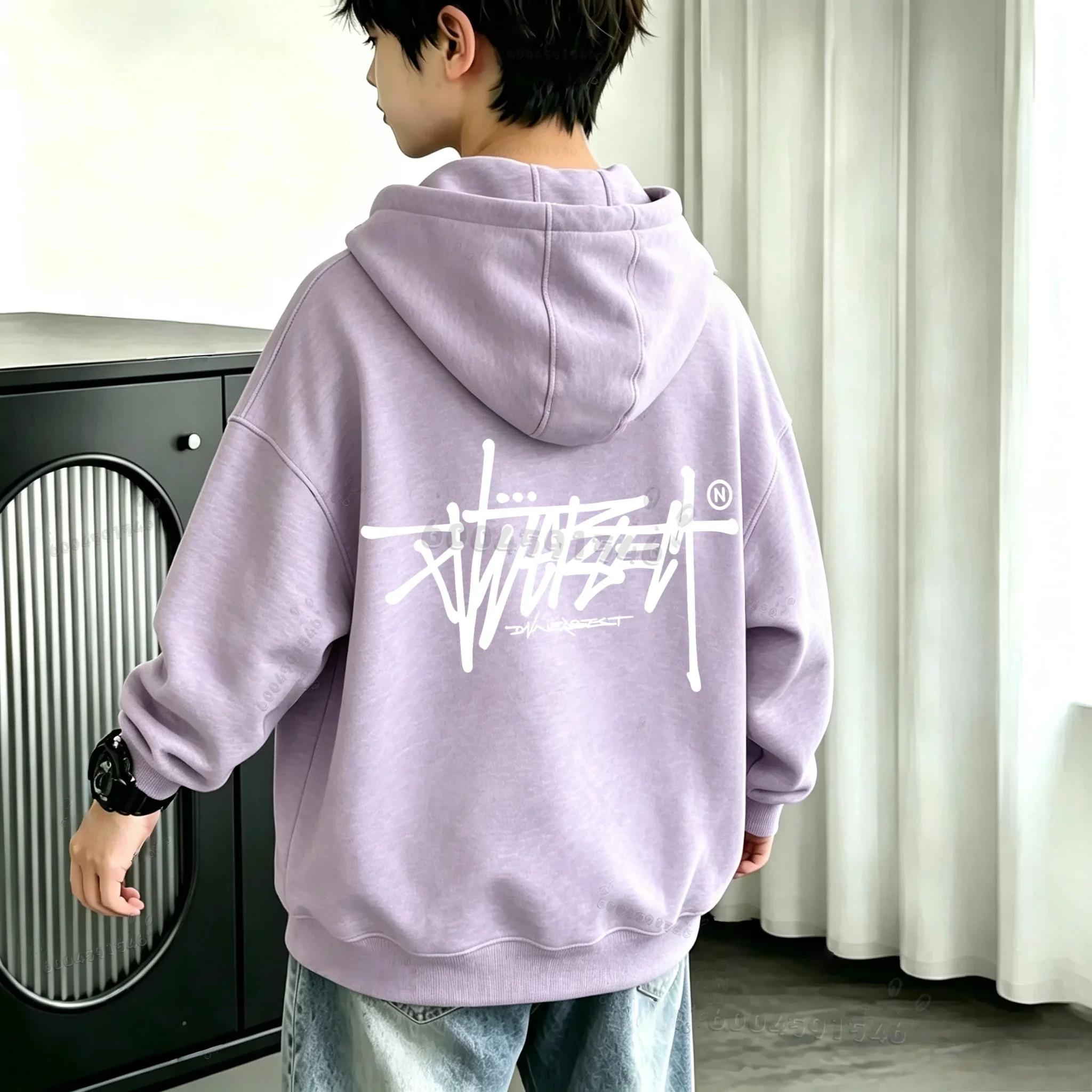American-Style Fashionable Children's Trend Double-Sided Printed Warm and Comfortable Boys' and Girls' Pullover Sweatshirt