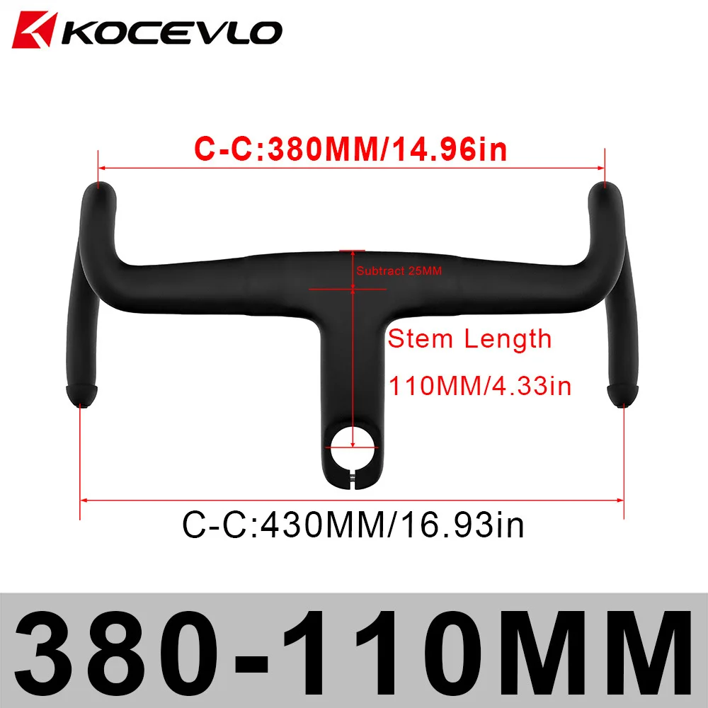KOCEVLO K05 Full-Carbon Fiber Gravel Integrated One-Piece Drop Handlebar with Fully Internal Routing and Padding image 3