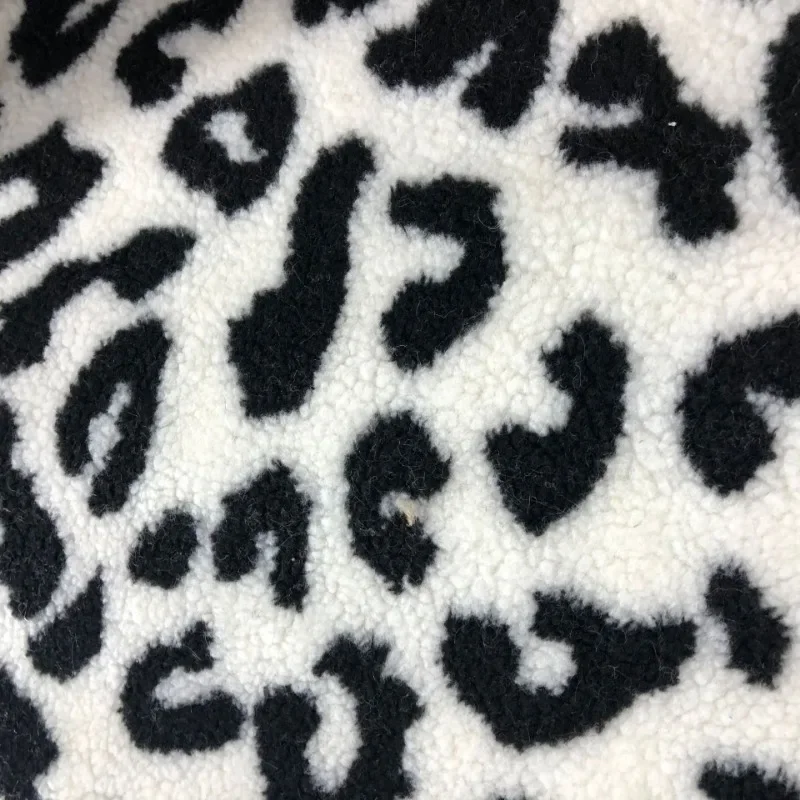 0.5m/1m Leopard Print Lamb Wool Jacquard Fabric Making Winter Coats Home Wear Hoodies Bedding  Handmade DIY Clothing Fabrics