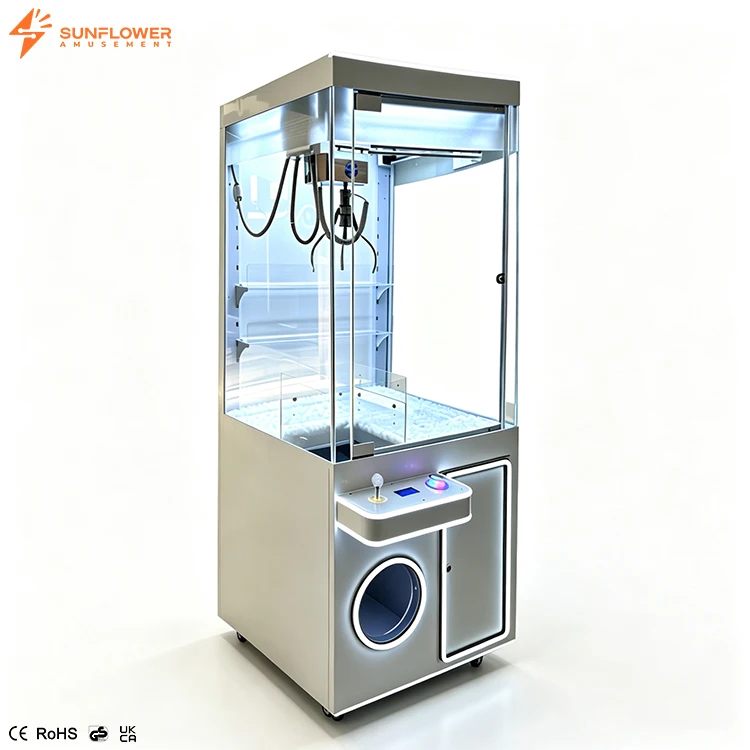 Indoor Amusement Equipment Factory Wholesale Crane Game Machine Colorful Light Claw Vending Machine Movable Wheel Toy Catcher