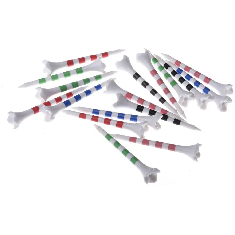 20Pcs Plastic 70/83mm Golf Tee Set with Stripe Professional Golf Ball Holder Durable Stripes Golf Practice Tees Golf Training