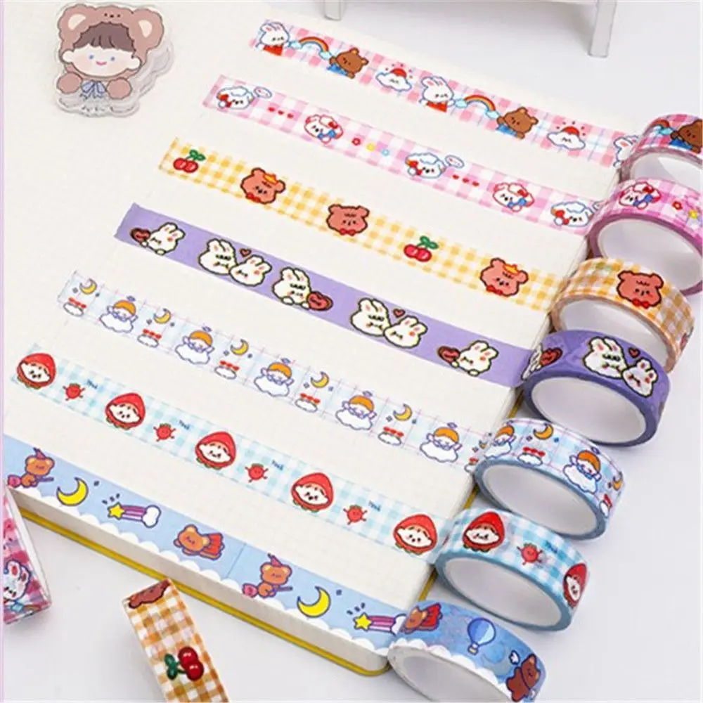 Office Adhesive Tape DIY Stationery Cartoon Bear Bunny Tape Stickers Decorative Diary Scrapbooking Supplies