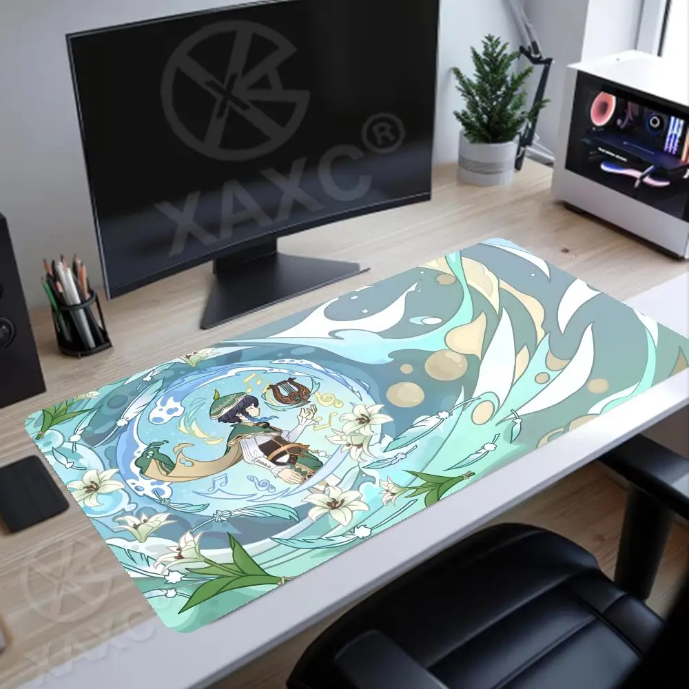 XAXC Anime-Spiel Furina Neuvillette Mavuika Wanderer Raiden XX Großes Genshin Impact Mauspad Rutschfeste Tastatur-Schreibtischunterlage Mousepad