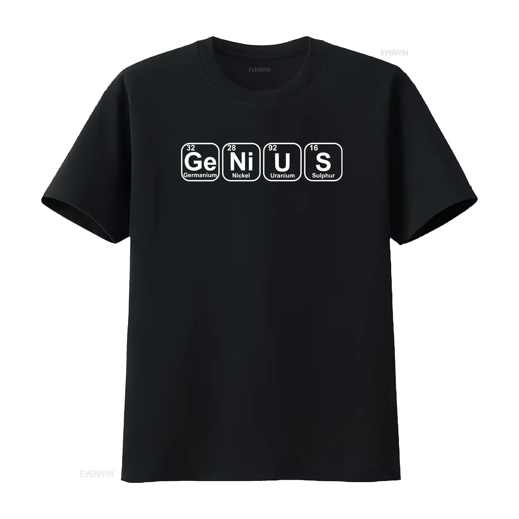 GENIUS PERIODIC TABLE MENS T SHIRT COOL SCIENCE MATHS NEW FASHION QUALITY vintage Washed Slightly Comfortable Versatile
