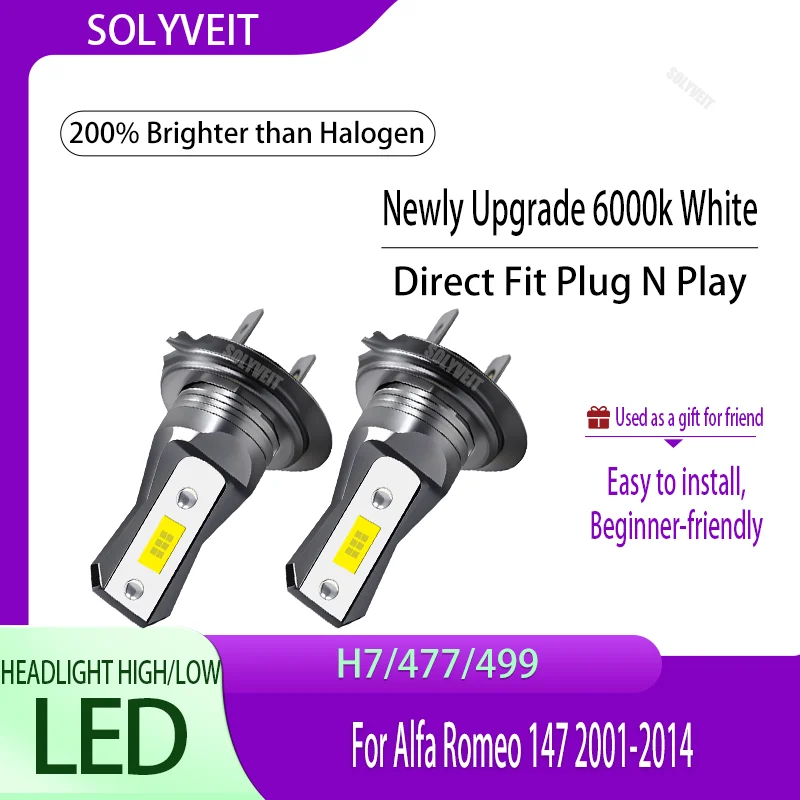 

LED Hi/Low Where Technology Meets Uncompromised Visibility For Alfa Romeo 147 2001- 2006 2007 2008 2009 2010 2011 2012 2013 2014