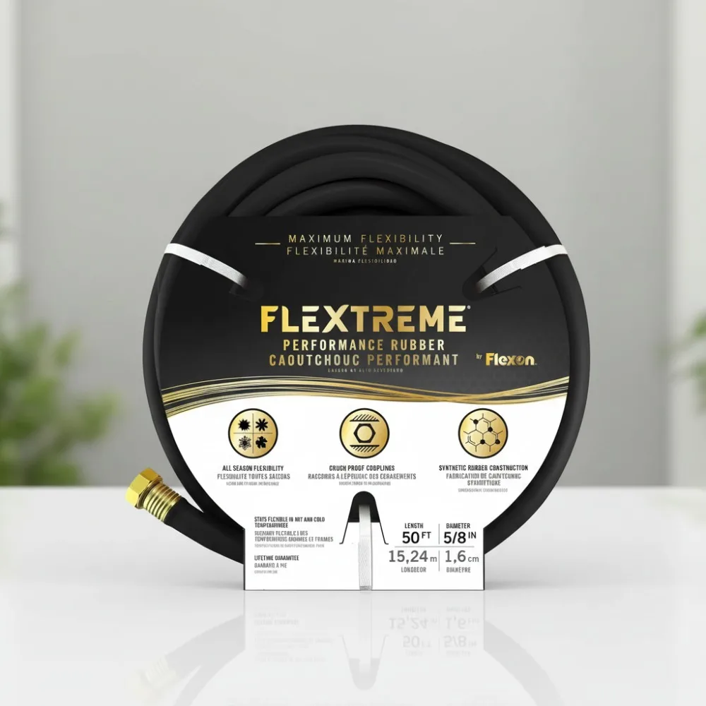 

5/8" x 50ft Lightweight Garden Hose - Kink-Resistant, All-Weather Flexible, Heavy-Duty Brass Couplings for Lawn & Garden