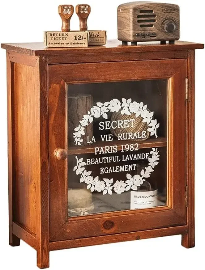 Retro Decorative Cabinets Kitchen Dining Countertop Cabinets Home Desktop Solid Wood Storage Boxes Student Desk Tableware Storag