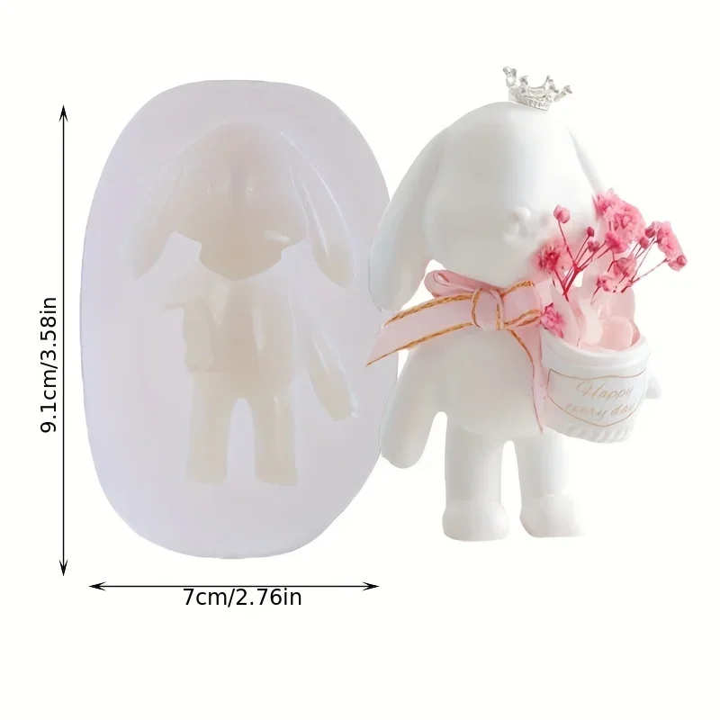 

Resin Silicone Mold | Oval Tray Candle Holder & Rabbit Shape Vase Epoxy Molds | Cute Carrying Bucket Bunny Shaped Mold