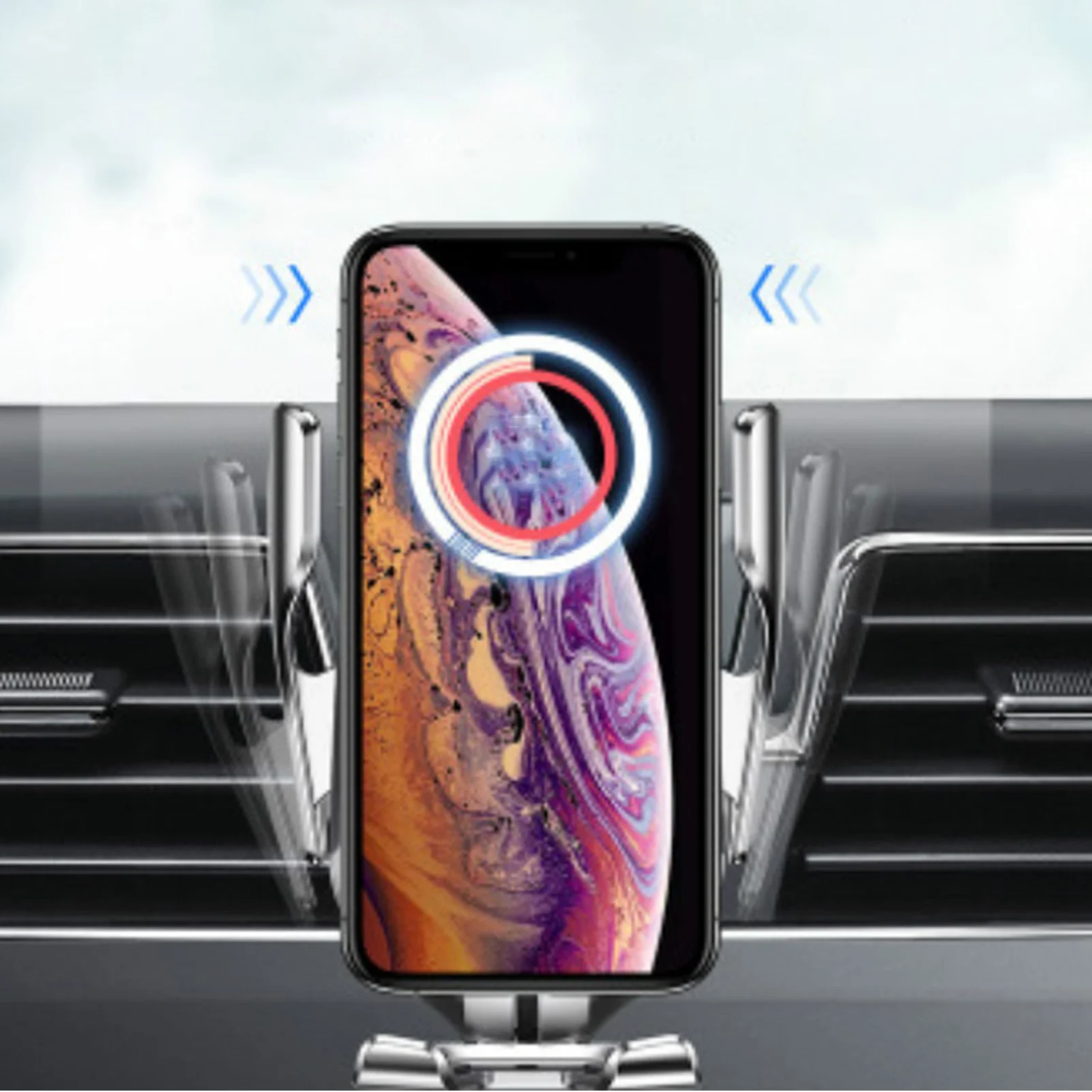 Car Wireless Charger Fast Charging Air Vent Car Phone Mount Auto-Clamping 360 Degree Rotating Phone Bracket Stand