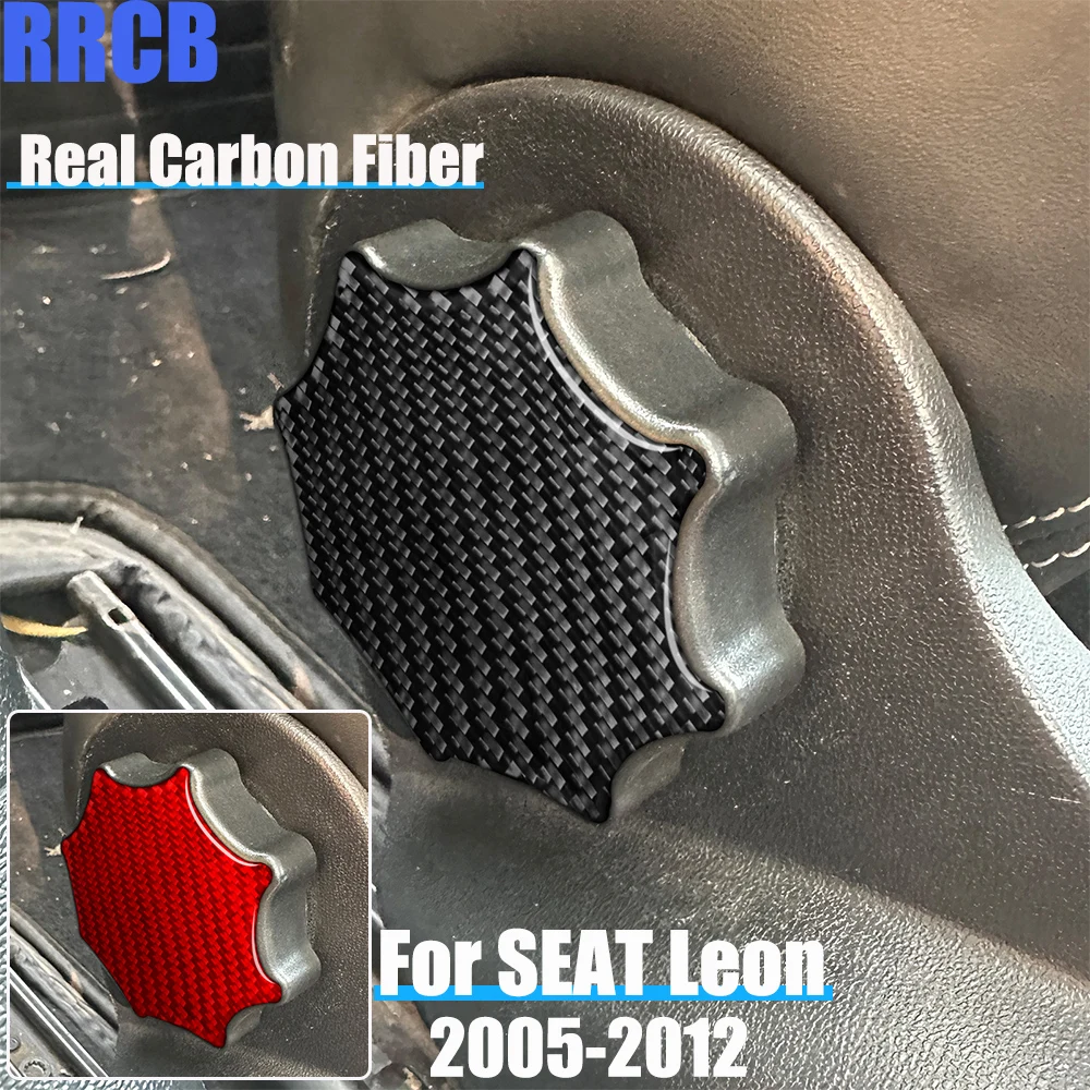 Image of Real Carbon Fiber Auto Zubehör Sitz Einstellung Soft Cover Aufkleber Für SEAT Leon MK2 2005 2006 2007 2008 2009 2010 2011 2012