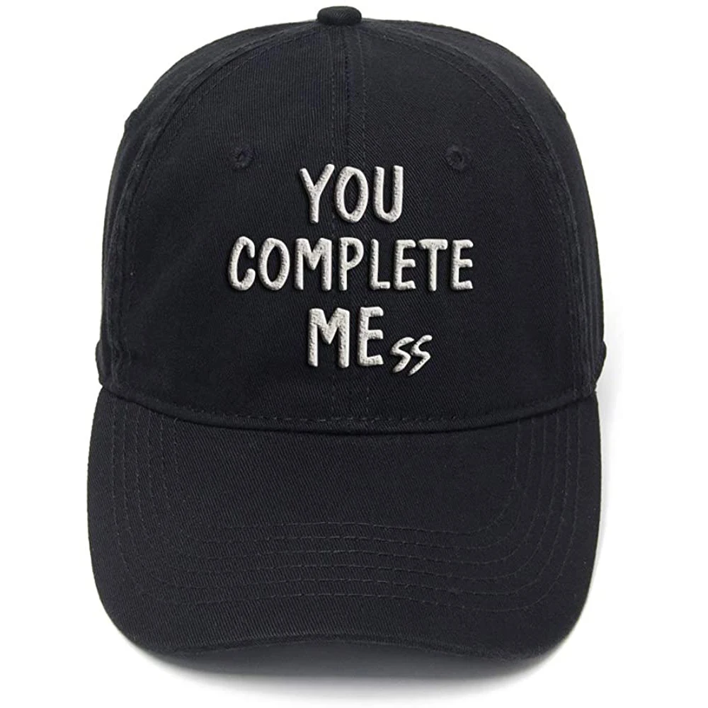 Lyprerazy You Complete Mess Washed Cotton Adjustable Men Women Unisex Hip Hop Cool Flock Printing Baseball Cap