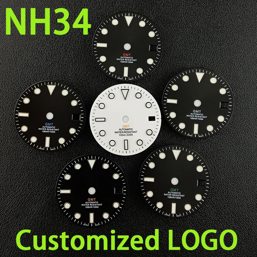 

NH34 dial watch dial men's watch custom logo dial color luminous dial suitable for NH34 movement watch accessories