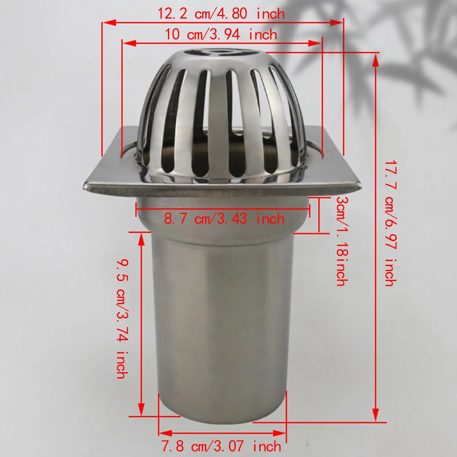 Balcony Floor Drain Wear Resistant Practical Efficient Drainage Accessories Drain Stopper Stainless Steel for Home Outdoor Yard