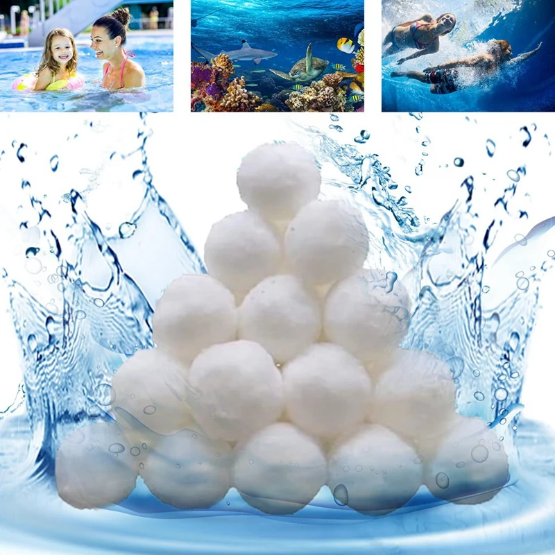 

1.5 Lbs Pool Filter Balls, Pool Filter Media Fiber Ball For Swimming Pool Bath Center Bathtubs Durable