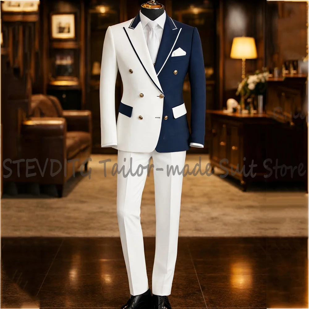 

Formal Men Suit Slim Fit Business Office Peak Lapel Groom Wedding Set Two Pieces Special Occasion Party Outfit Jacket Pants