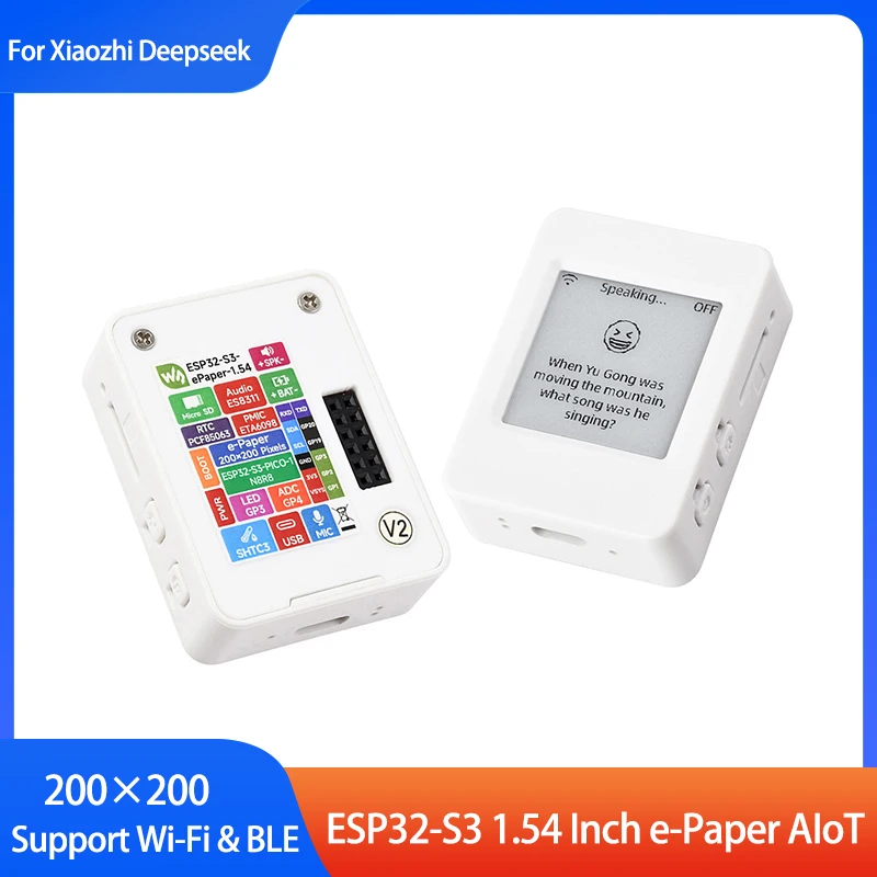 ESP32-S3 1.54 Inch E-Paper AIoT Development Board 200×200 Support Wi-Fi & BLE For Xiaozhi Deepseek