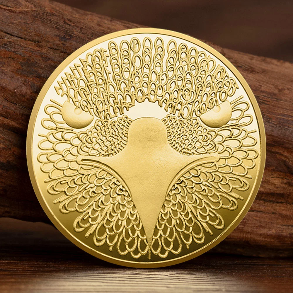 Pièce de monnaie Bitcoin créative plaquée or, souvenir, pièce de crypto-monnaie physique, motif aigle, cadeau commémoratif Bitcoin