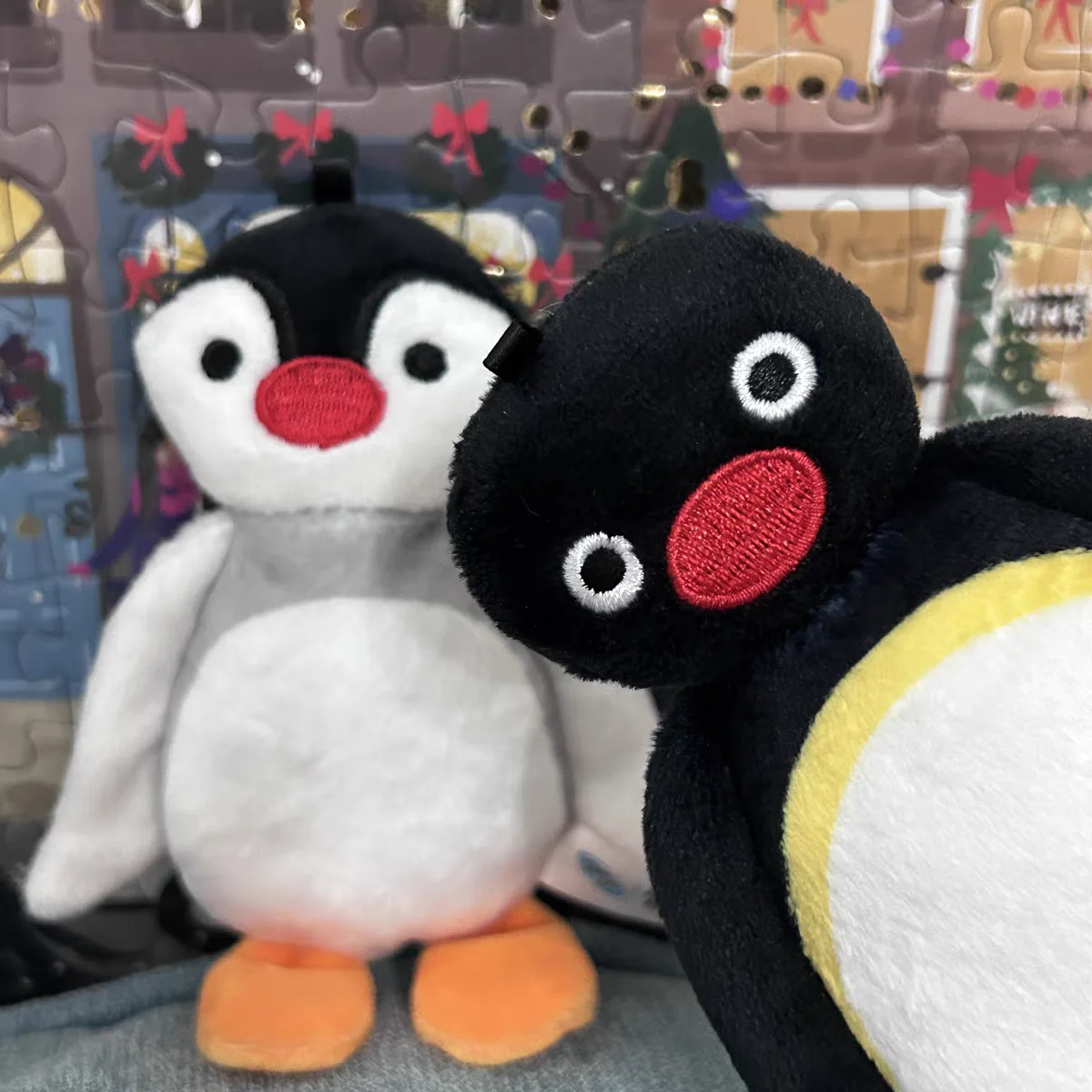 2 Stuks Pingu Pinga Pinguïn Pluche Sleutelhangers Zachte Platte Koppels Gift Valentijnsdag Speelgoed Ornament Knuffels Voor Vriendin