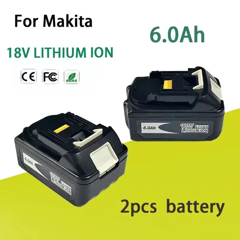 Makita 18V 6000mAh rechargeable power tool battery with LED BL1830 BL1850 BL1860 battery charger set with work light