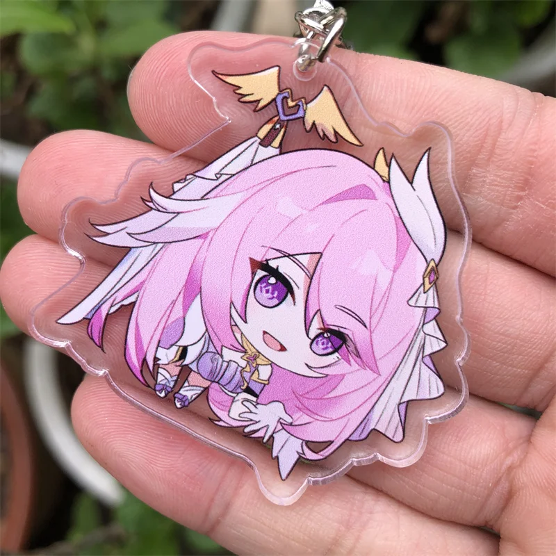 Honkai Impact 3 Anime Game Badge Keychain Accessories Elysia Halloween Cosplay Pendant Prop Christmas Gift