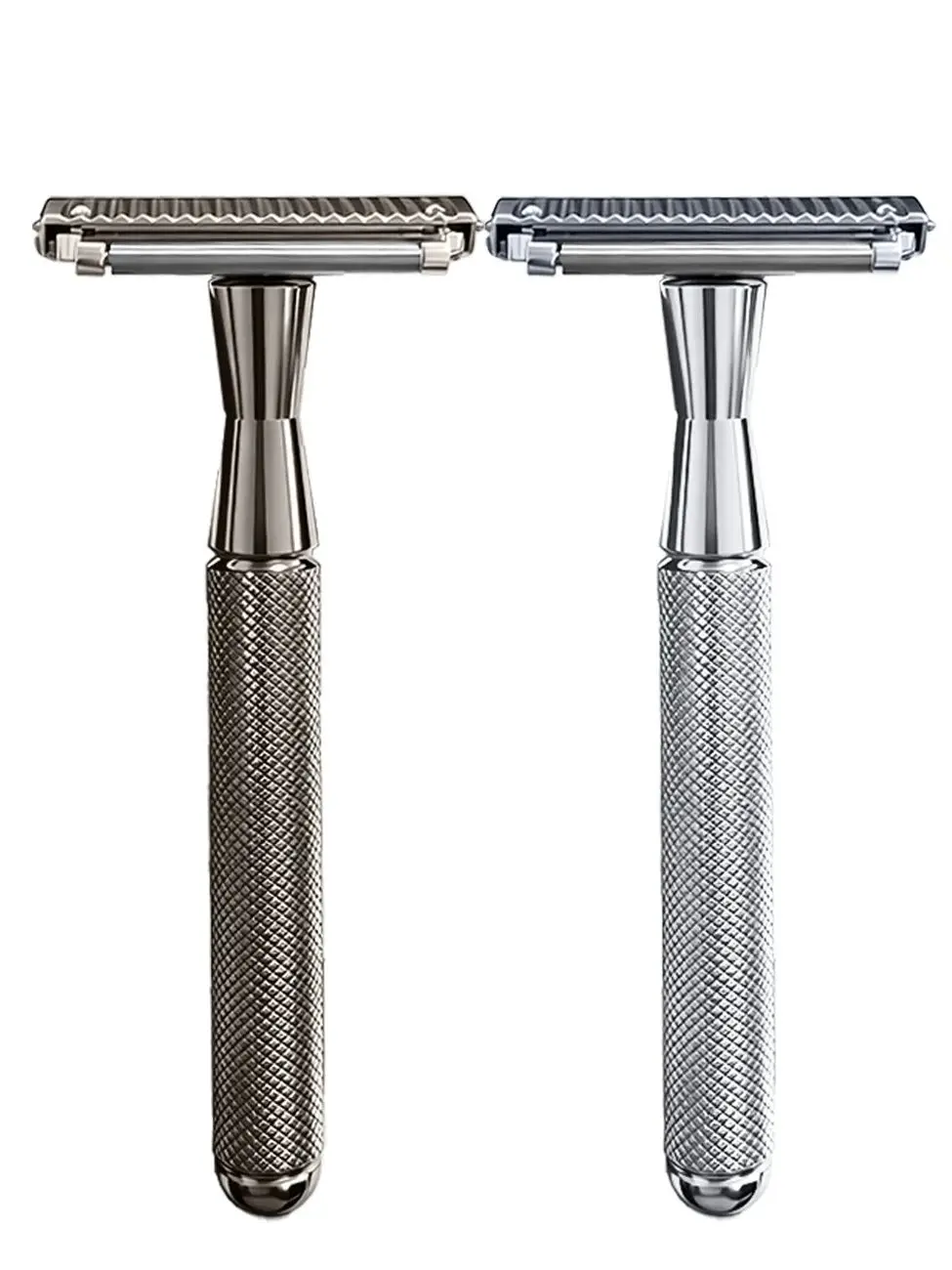 JOKMAE 22T-1 rasoir de sécurité double couche avec tête de roue roulante, rasoir quotidien à la mode en alliage de titane, or rose avec 10 lames