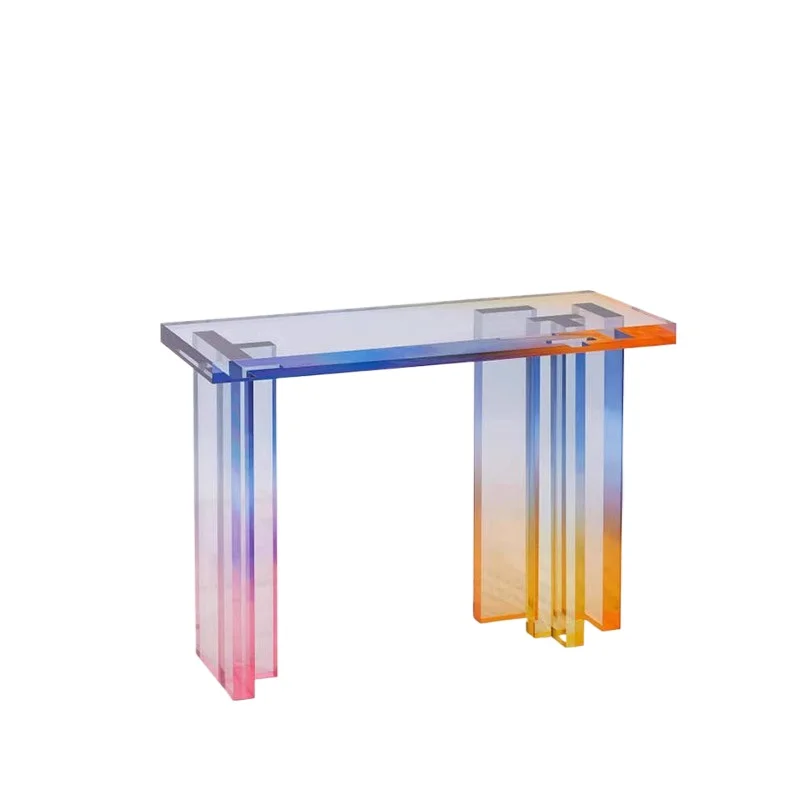 Gradual change acrylic coffee table multi-layer panel base center table suitable for living room home office