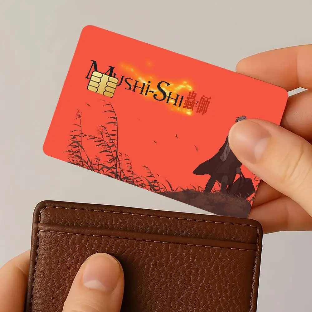 أنيمي موشي شي ملصقات بطاقة الائتمان الجلد لحافلة البنك مترو 4 قطعة غطاء فيلم هدية