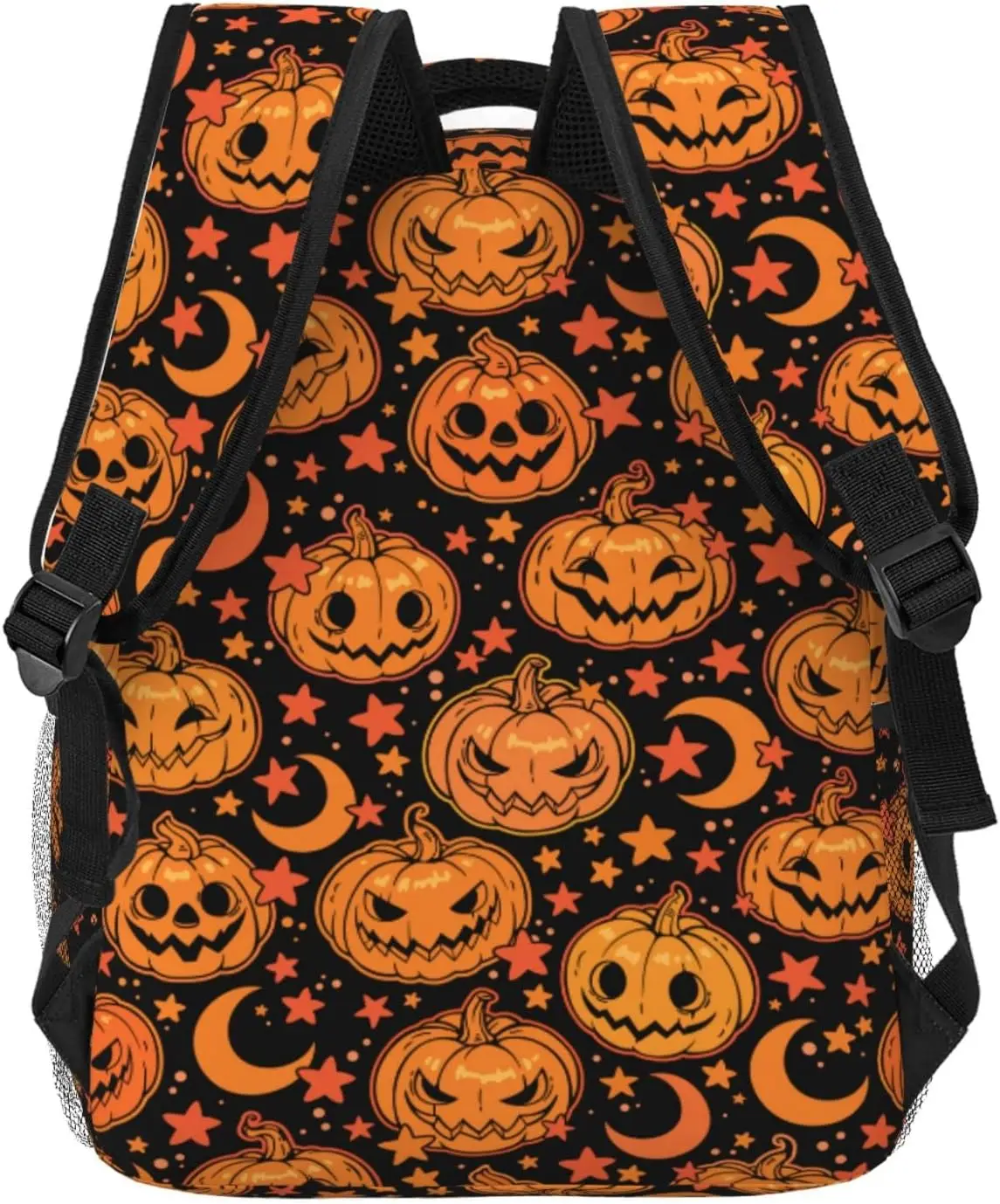 Halloween Pumpkin Moon Stars Lightweight Laptop Backpack for Women Men College Bookbag Casual Daypack Travel Bag