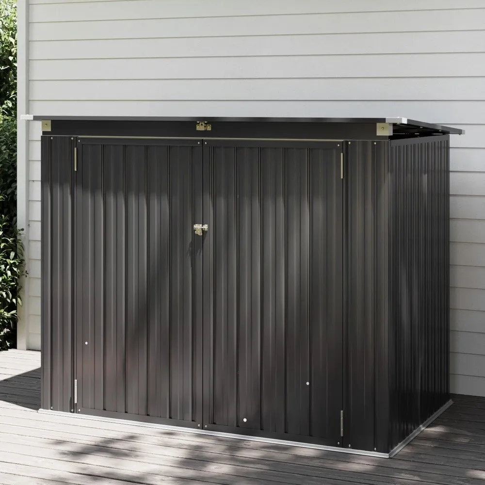 5.7 Ft. W X 3 Ft. D Galvanized Steel Horizontal Garbage Shed
