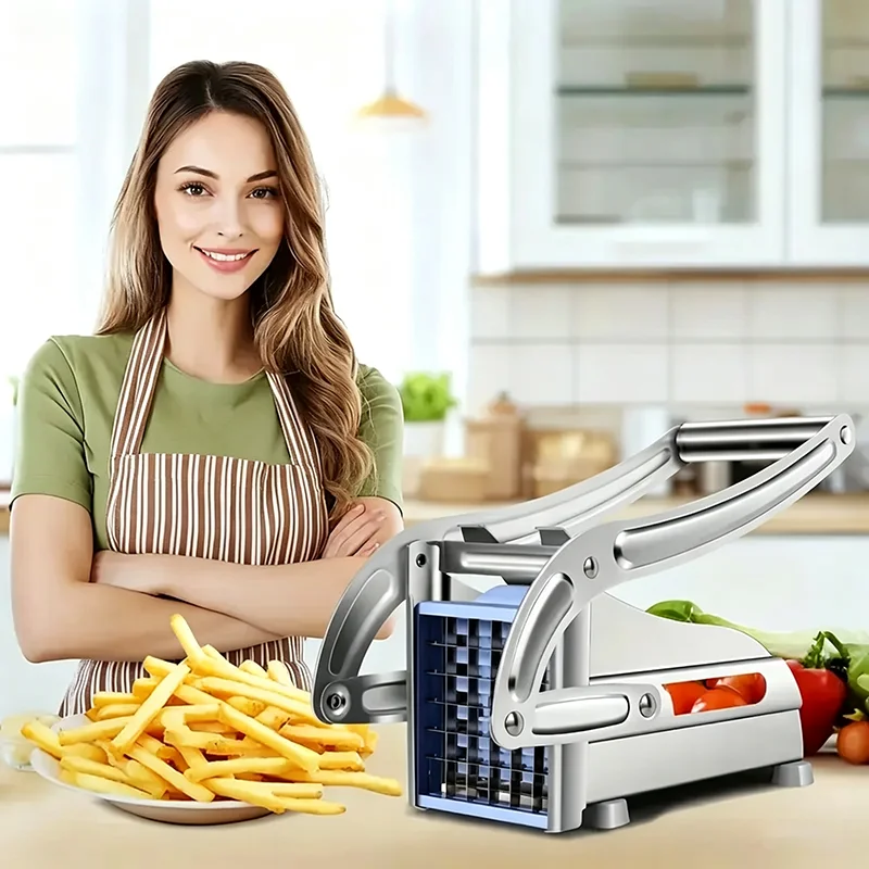 Stainless Steel Potato Slicer Cutter Chopper Potato Chipper For Cucumber Carrot Manual French Fry Cutters Bar Cutting Machine