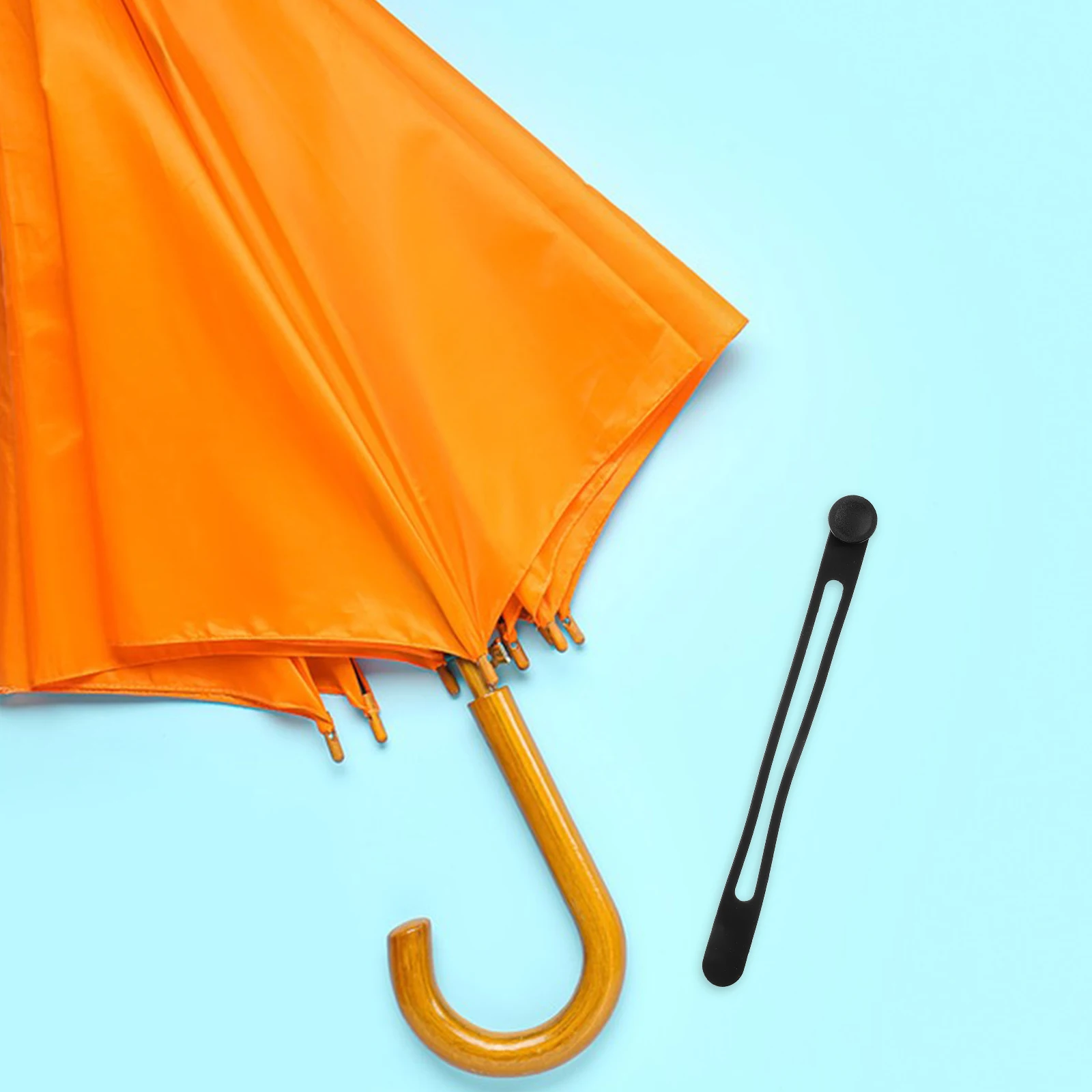 

Silicone Umbrella Strap Black Adjustable Durable For Rain Umbrella Storage Cord Management Organizer Retainer Clamp